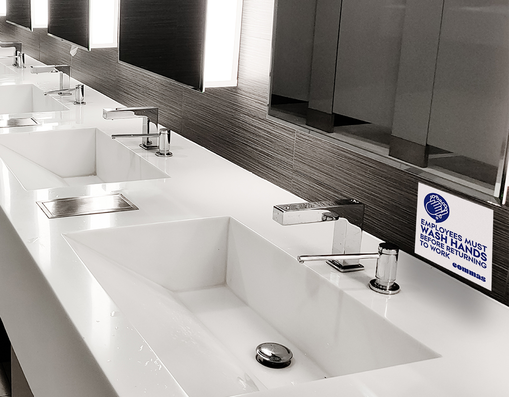 Commas Food Hall Wash Hands Mirror