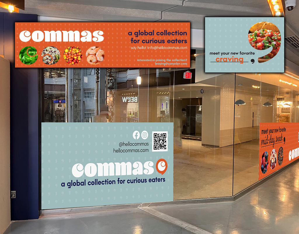 Commas Food Hall Storefront